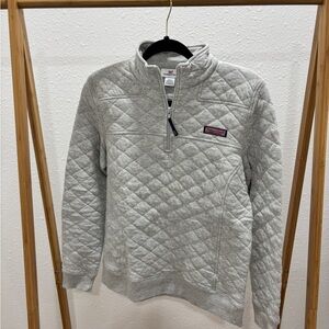 Vineyard Vines Light Gray Quilted Pullover